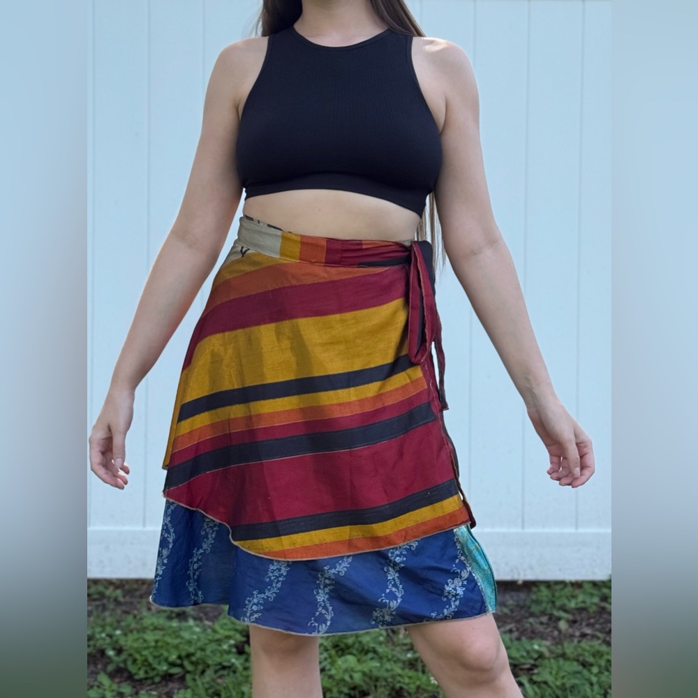 Reversible Sari Wrap Skirt